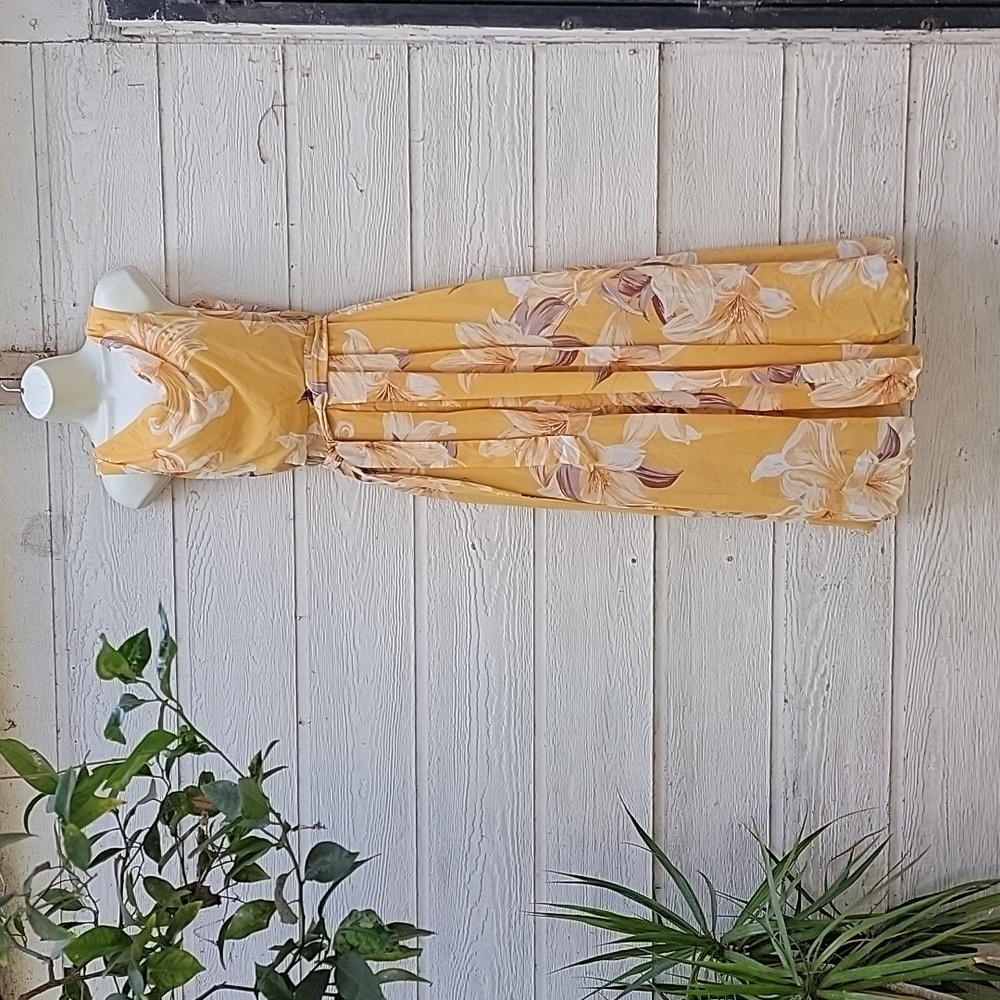 Alexa B women's dress size 4 color yellow and cream floral